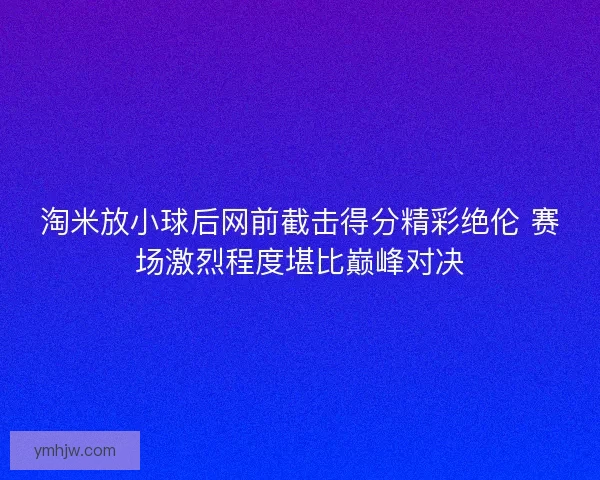 淘米放小球后網(wǎng)前截?fù)舻梅志式^倫 賽場(chǎng)激烈程度堪比巔峰對(duì)決 淘米放小球后網(wǎng)前截?fù)舻梅志式^倫 賽場(chǎng)激烈程度堪比巔峰對(duì)決