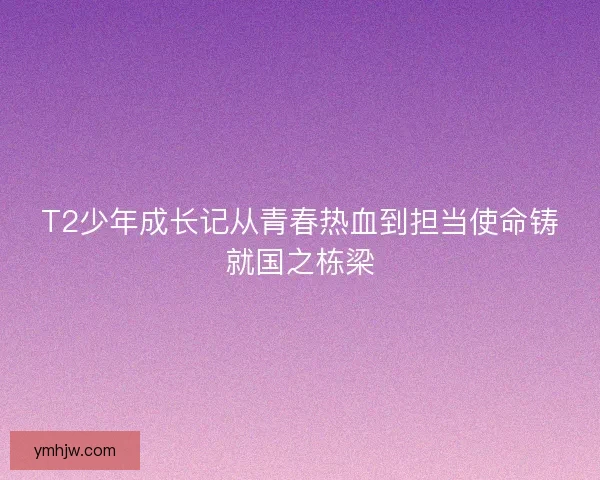 T2少年成长记从青春热血到担当使命铸就国之栋梁