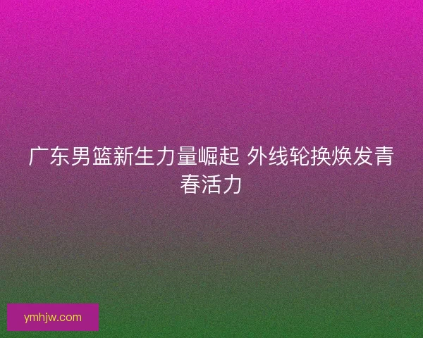 广东男篮新生力量崛起 外线轮换焕发青春活力